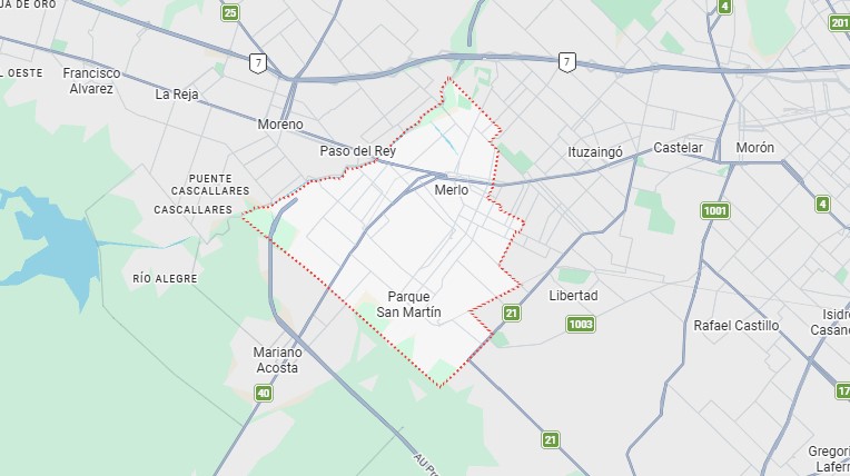 Mapa de Merlo, Buenos Aires